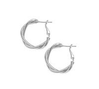 mophrati 1 paio di orecchini in argento sterling a cerchio intrecciato in tinta unita, accessorio di moda, forma geometrica, orecchini da donna, gioielli, banchetto per feste