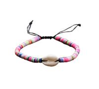 mophrati 1 set di braccialetti intrecciati in resina Wave Strand Bracciale con conchiglia Accessorio di moda San Per Valentino Set di gioielli fatti a mano per l'abito quotidiano, Colorato