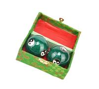 mophrati 2 pacchi/lotto Eleganti Palline Baoding Per Alleviare Il Dolore Alle Dita Affidabile Stress Buster Palline Baoding Cinese Con La Scatola Rilassamento, Tai Chi Verde