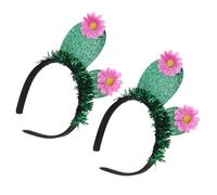 mophrati 2x set di accessori per costume da cactus da donna, divertente abbigliamento cactus, ABS Garneck, fascia per capelli, set 2 pezzi, abbigliamento donna