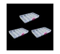 mophrati 3 Pezzi Scatola per Attrezzatura da Pesca 15 Scomparti Custodia per Esca Gancio scatole di immagazzinaggio Ganci organizzatore Strumento in plastica PP utile Grande capacità