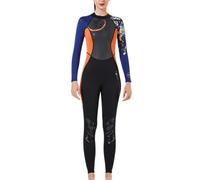 mophrati 3MM Mute SCR Neoprene Caratteri Cinesi Muta da Sub Tenere in Caldo Tutto Il Corpo A Maniche Lunghe Pantaloni Lunghi Tuta Tuta da Surf, Arancio da Donna, XL