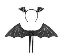 mophrati Accessori per capelli di Halloween Set di fasce per pipistrelli per un look spettrale Set fasce per capelli in tessuto con oggetti scena per costumi da pipistrello forati