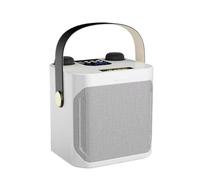 mophrati Altoparlante Bluetooth portatile con suono ad fedeltà controllo wireless per feste e campeggio Subwoofer Boombox ABS, bianco