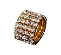mophrati Anello elastico resistente con intarsi di diamanti per una bellezza duratura Anello di fidanzamento Per unico, anello di promessa di matrimonio, anello di amicizia, d'oro, 1 riga