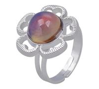 mophrati Anello emozionale con girasoli che cambia colore, regolabile | intuizioni emotive e risposta alla temperatura, apre quando è tristi, può essere regolato in base alle proprie esigenze.
