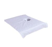 mophrati Asciugamano da massaggio professionale per salone di bellezza con copriletto a righe bucate Cuscino in cotone Asciugamani per cosmetici Hotel confortevole, Bianco