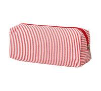 mophrati Astuccio portapenne azzurro chiaro, astuccio portapenne a righe blu, organizer da scrivania per tutti gli elementi essenziali, borsa per il trucco, rosso