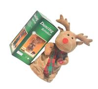 mophrati Bambola di Natale a tema animale festivo festival atmosfere Natale giocattolo per bambini decorazione farcita a batteria