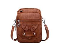 mophrati Borsa a mano di grande capacità con tracolla regolabile Borse a tracolla stile vintage versatili e alla moda Borsa per cellulare, marrone B