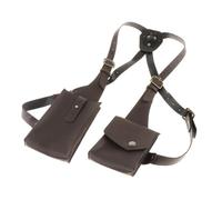 mophrati Borsa a tracolla in pelle PU Steampunk da uomo e donna per cellulare e portafoglio da esterno per escursionismo e campeggio. Stile vintage Steampunk, Marrone scuro, 10x30 cm