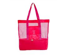 mophrati Borsa a tracolla in rete da donna Conservazione del calore a strato Borse da spiaggia picnic portatili Tote Borsa pranzo per ufficio, Rosa Rossa