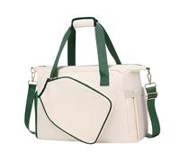 mophrati Borsa a tracolla resistente per pickleball, affidabile e facile da pulire, borsa per racchetta da pickleball per esterni, realizzata in tessuto Oxford, tracolla, Bianco Verde