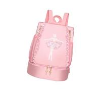 mophrati Borsa da Danza Classica Premium per Bambina, Realizzata in Tessuto Oxford Impermeabile, Adattabile a seconda delle Esigenze. Zaino da Danza Classica, Decorazione in Pizzo Rosa, 33x26x16cm