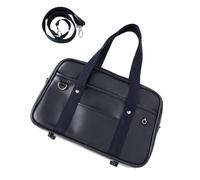 mophrati Borsa da scuola in pelle premium Borsa a tracolla casual giapponese impermeabile per studenti PU e borsetta Viaggio di lavoro sicuro e asciutto, blu, taglia media