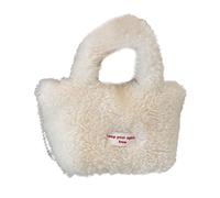 mophrati Borsa per agnelli Borsa per il tempo più freddo e borse da donna a tracolla in lana di agnello da donna disponibile a tracolla in colori alla moda, Beige