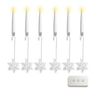 mophrati Candele per albero di Natale con gancio a sfera in cristallo trasparente, set per feste con albero di Natale tremolante in cristallo, per decorazioni, digitare+1