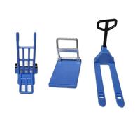 mophrati Casa delle bambole in miniatura modello 1/12 bulldozer carrello elevatore veicolo di ingegneria per bambini set rosso, insieme blu