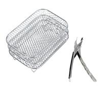 mophrati Cestello per friggitrice ad per Forno, Set di Griglie rettangolari per friggitrice ad per Ninja, cestello per in, Set di Griglie a 3 Livelli per