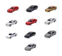 mophrati Colore casuale 1:87 Modellini di automobili Paesaggio Treno Layout Display da tavolo in plastica Edificio per bambini Presenta giocattolo ferroviario, 10 pezzi