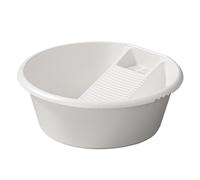 mophrati Comodo lavabo per la lavanderia domestica con asse per lavare i panni, per un'efficiente pulizia manuale dei tessuti, per campeggio e altre attività, Bianco, 18.50x18.89x7.48 pollici