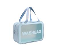 mophrati Conserva i prodotti con stile Borsa per cosmetici impermeabile Organizzatore in PU trasparente Articoli da viaggio di grandi dimensioni per donne di grande capacità, Blu, l