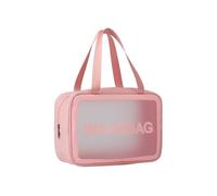 mophrati Conserva i prodotti con stile Borsa per cosmetici impermeabile Organizzatore in PU trasparente Articoli da viaggio di grandi dimensioni per donne di grande capacità, Rosa, l