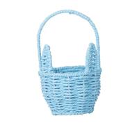 mophrati Delicato cestino di Pasqua con coniglietto in un cesto di fiori intrecciato. Il fiore Pasqua con le uova può contenere fiori ed è un banchetto robusto, Blu, 21x12.5x8.5 centimetri
