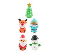 mophrati Ditali natalizi in cartone animato Racconto di storie Regali di Natale in ABS più divertenti per l'interazione genitore-figlio Bambole giocattolo divertenti , Stile bambola