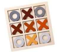 mophrati Emozioni da gioco con scacchiera XO e giochi di puzzle educativi per lo sviluppo e il potenziamento delle conoscenze dei bambini, rompicapo educativi intelligenti, caffè, 14.5x14.5 cm