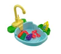 mophrati Fai finta di giochi di ruolo Lavello da cucina Giocattolo Divertimento educativo per menti curiose ABS Fai finta giochi ruolo Set da cucina per il lavaggio Gioco divertente, Blu