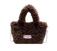 mophrati Fuzzy Cute Autunno e Inverno Borsa a tracolla soffice ed elegante Resta calda e chic Borsa in lana di agnello Stagione Fuzzy Cute Autumn, Marrone