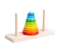 mophrati Giocattolo in Legno con 8 Anelli Colorati per l'addestramento mentale dei Bambini, robusti sussidi didattici nella Torre di Hanoi, Giocattoli per l'addestramento mentale, 10 Strati di Colore