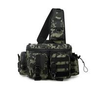 mophrati Grande borsa a tracolla per viaggi all'aperto, resistente e spaziosa, comoda borsa da pesca in poliestere per uomo, da campeggio, camuffare