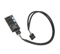 mophrati Hub USB professionale per scheda madre, splitter a 9 pin per connessioni di raffreddamento multifunzionali con ventola RGB, che fornisce tutto il necessario per il raffreddamento del PC. Cavo