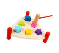 mophrati Il giocattolo da banco in legno è un regalo per bambini che promuove il gioco interattivo e lo sviluppo delle capacità motorie. Il martello da palo , Triangolo