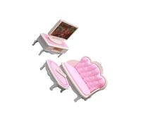 mophrati Il set regalo di compleanno di mobili per casa delle bambole presenta un bellissimo divano rosa con tavolo coordinato e TV. Kit di mobili per casa delle bambole per