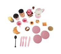 mophrati Kit di giocattoli di finzione in plastica Kit di mini dessert alla crema Piatti di piatti Kit di posate Educativo per la casa Regalo per ragazzini , No.02
