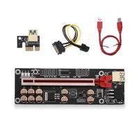 mophrati Miner Computer Adattatore PCI-E da 1X a 16X Display digitale 10 Condensatore 6pin Porta di alimentazione Extender PCI- Attrezzatura mineraria, Rosso