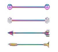 mophrati Orecchini a bottone Barbell Climber, splendidi gioielli con strass accattivanti, comodi e facili da indossare per tutti gli incontri. Orecchini a bottone Tragus Helixs, Barbell, Colorato