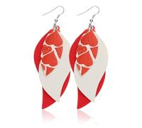 mophrati Orecchini Glitter multi-strati in pelle a forma di foglia orecchio grande ciondola il cerchio d'argento orecchini pendenti ragazze festa matrimonio, Digitare 5