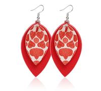 mophrati Orecchini Glitter multi-strati in pelle a forma di foglia orecchio grande ciondola il cerchio d'argento orecchini pendenti ragazze festa matrimonio, Digitare 2