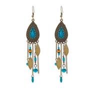 mophrati Orecchini occidentali a goccia d'acqua con nappe eleganti gioielli multicolori misteriosi alla moda attraenti con pendenti dell'orecchio, Blu malachite