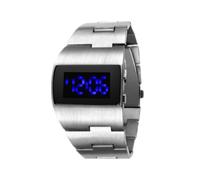 mophrati Orologio digitale a LED Orologio da polso alla moda e facile da abbinare, robusto e durevole, orologio da polso a LED, ampia applicazione, Luce blu argento