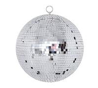 mophrati Palla da discoteca appesa in vetro rotante riflettente argento Lampade rotonde Dance Music Stage Light Bar Ornamento per feste di compleanno, 25cm/Argento