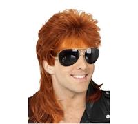 mophrati Parrucca da discoteca vintage per uomo comoda e realistica adatta a varie occasioni Costume di Halloween per copertura parrucca maschile, Rosso marrone