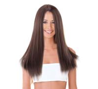 mophrati Parrucca da donna lunga dritta fai da te capelli finti separazione centrale portatile lavabile decorazione parrucchino artificiale regalo, Digitare 2