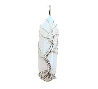 mophrati Pendenti con colonna di cristallo Accessorio esagonale Collana con albero della per la casa Gioielli multicolori in filo metallico abbinati, Opale sintetico