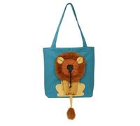 mophrati Pet Carrier Head Open Lion Design Borse a tracolla portatili Cat Dog Bag Borsa da viaggio retrattile in tela, Lago Blu, S