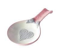 mophrati Porta cucchiaio in ceramica a forma di cuore, pratico accessorio da cucina, resistente, per riporre cucchiai da cucina. Il porta cucchiaio è semplice